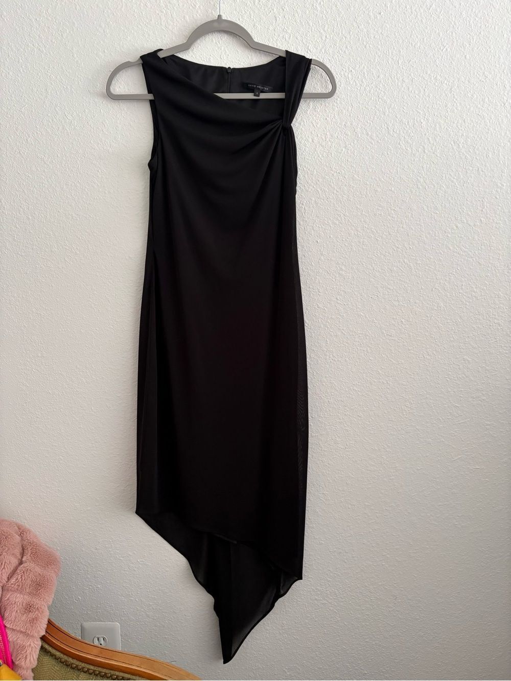 David Meister Elegant Black Midnight Asymmetrical Dress Size 4